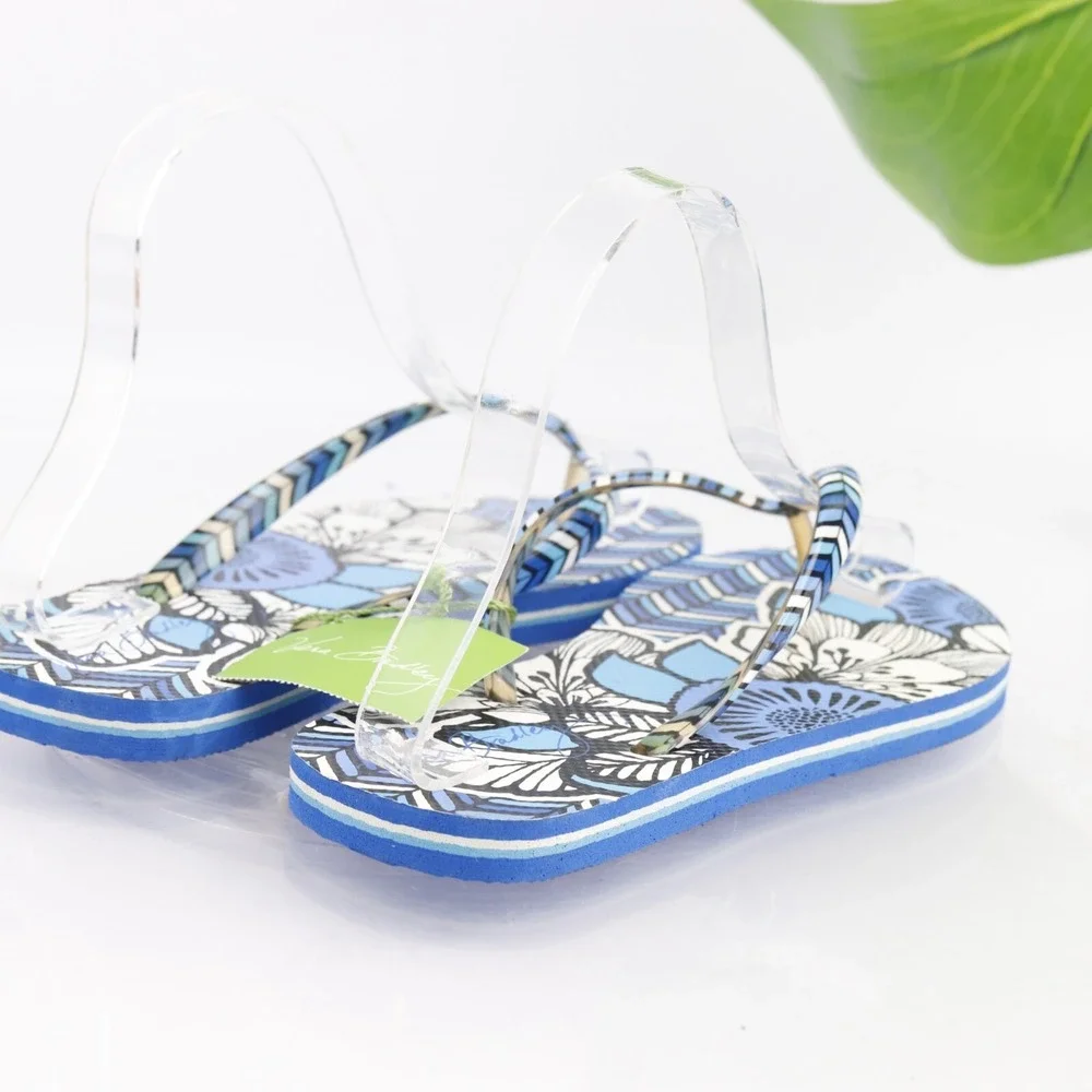 Vera Bradley Womens Sandals Size 6 Blue Bayou Thong Flip Flop Slide Paisley Shoe